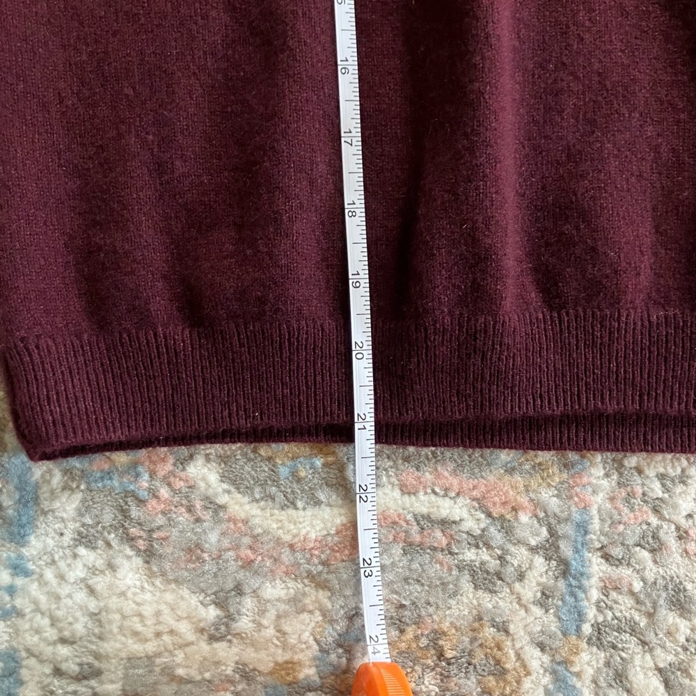 Quince Women's Mongolian Cashmere Tee Rich Burgundy - Picture 3 of 3